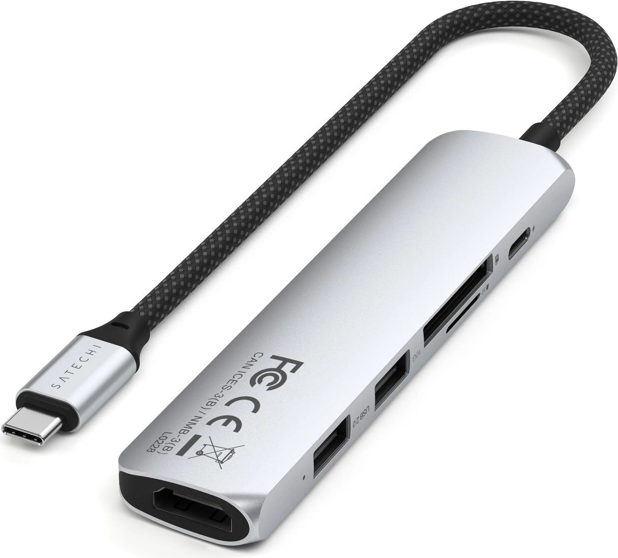 Док-станция Satechi 6-in-1 USB-C Slim Multiport Adapter ST-P6SS (серебристый)