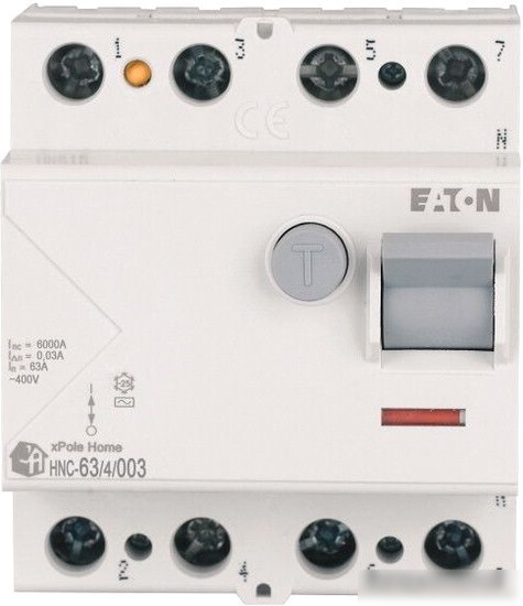 Устройство защитного отключения Eaton HNC-634003 4Р 63А 6кА 30мА АС 4М 194695