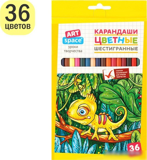 Набор цветных карандашей ArtSpace Милые зверушки CP_41023 (36 цв)