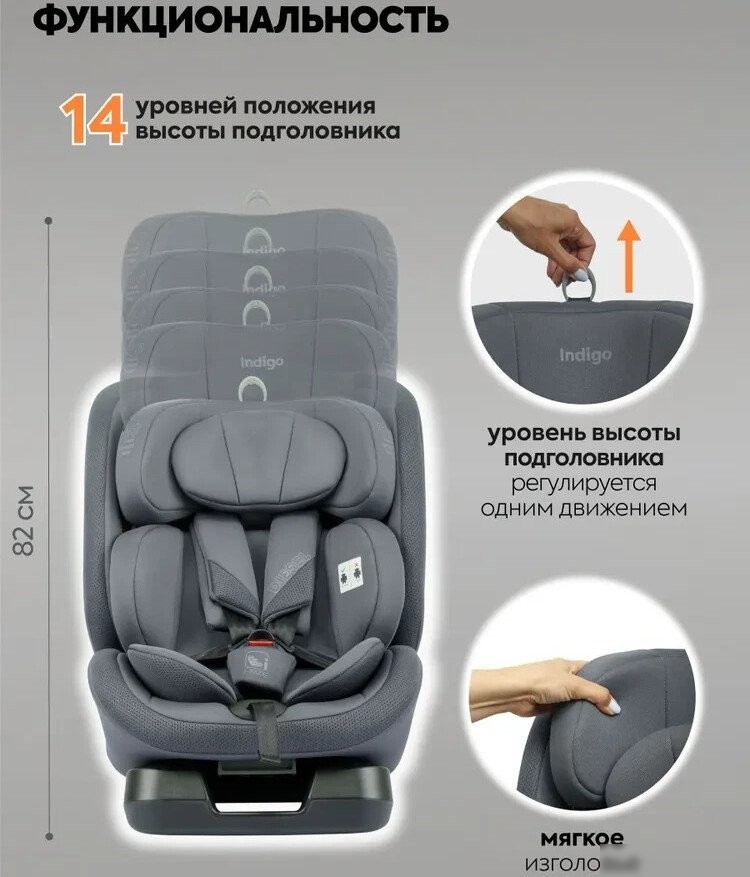 Детское автокресло Indigo Diesel I-Size (серый)