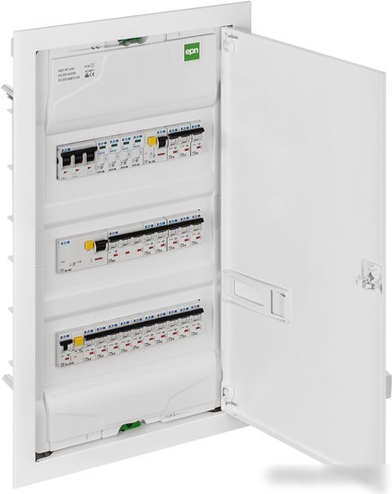 Бокс пластиковый Elektro-Plast MSF 3x12M (36M), N/PE 2x(1x25+22x10mm2), мет. дверь, белый RAL9016, 603x358x94mm, IP30