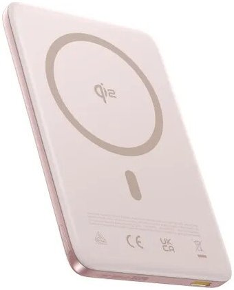 Внешний аккумулятор Baseus PicoGo AM41 Ultra-Slim Qi2 Magnetic Power Bank 10000mAh (розовый)