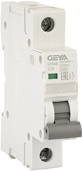 Выключатель автоматический GEYA GYM8 1P 25А C 4.5кА GYM81P25C