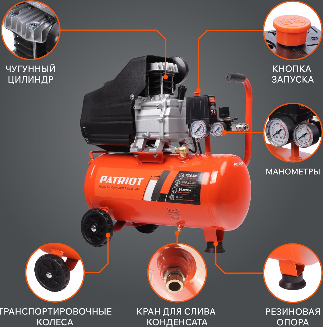 Компрессор Patriot EURO 24-240 K