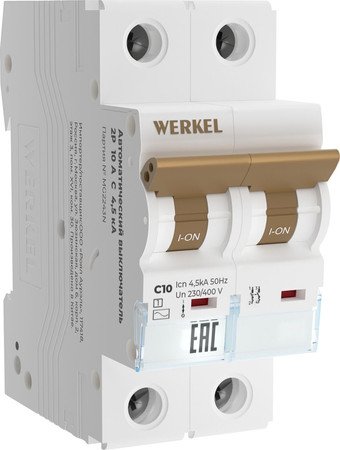 Выключатель автоматический Werkel 2P 10 A C 4.5 кА W902P104