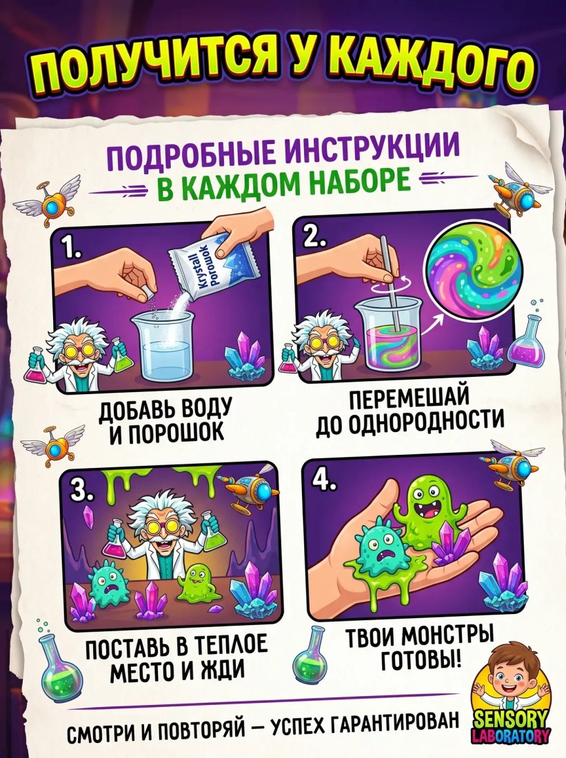 Набор для опытов Kristi Hobby Сенсорная лаборатория 14 в 1