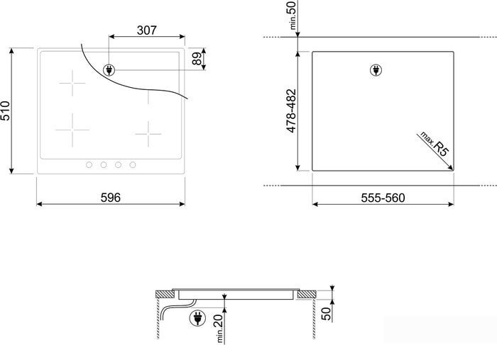 Варочная панель Smeg SI764AOM