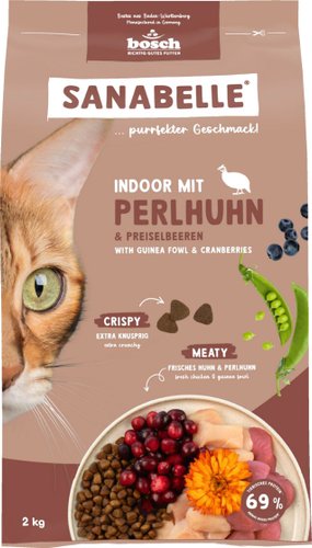 Сухой корм для кошек Bosch Sanabelle Indoor mit Perlhuhn & Preiselbeeren 2 кг