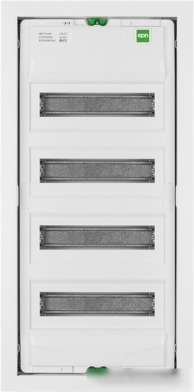 Бокс пластиковый Elektro-Plast MSF 4x12M (48M), N/PE 2x(1x25+25x10mm2), мет. дверь, белый RAL9016, 728x358x94mm, IP30