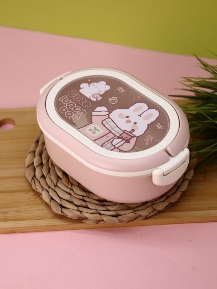 Ланч-бокс ILikeGift Cute bunny 6448 (pink)