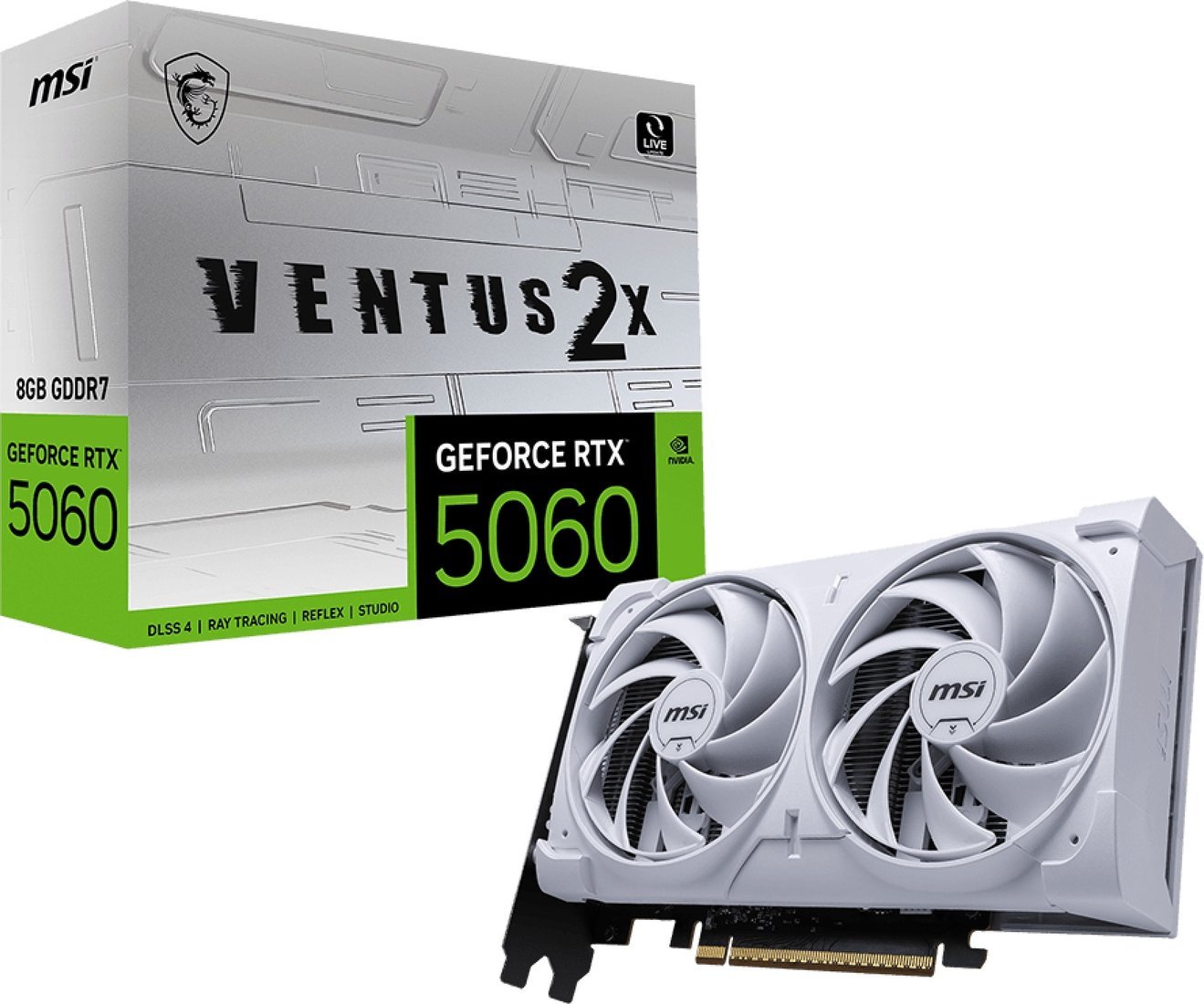 Видеокарта MSI GeForce RTX 5060 8G Ventus 2X White