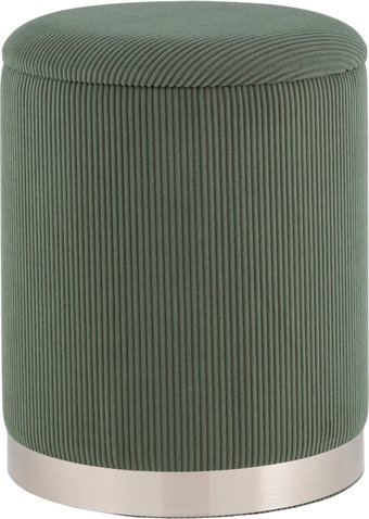 Пуфик Stool Group Эмили с ящиком 19A205CG-12 (серебро/вельвет зеленый)