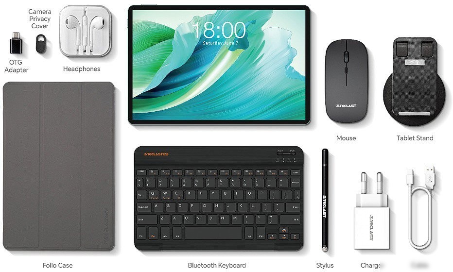 Планшет Teclast P30T 4GB/128GB (с аксессуарами, серый)