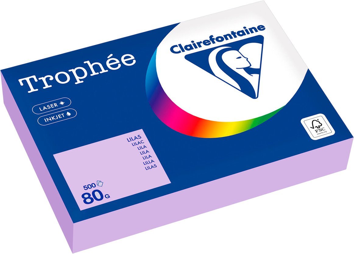 Офисная бумага Clairefontaine А4 80г/м2 1872PC (500л, пастельный бледно-лиловый)