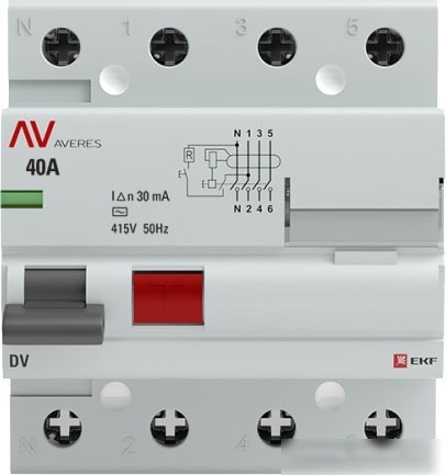 Устройство защитного отключения EKF Averes rccb-4-40-30-ac-av