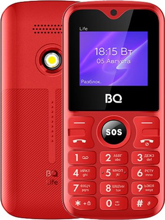 Кнопочный телефон BQ BQ-1853 Life (красный)