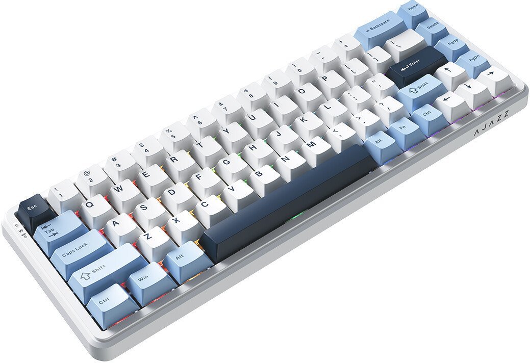 Клавиатура Ajazz AK680 Max (белый/голубой/темно-синий)