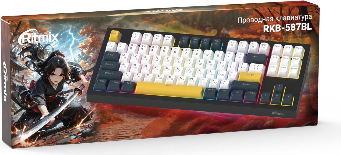 Клавиатура Ritmix RKB-587BL (черный/белый)
