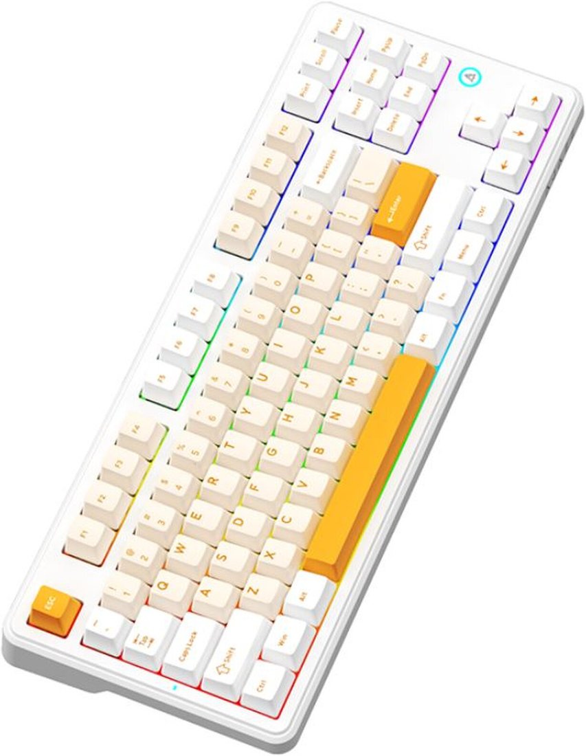 Клавиатура Ajazz AK870 V2 (желтый/белый, Ajazz Daydream)