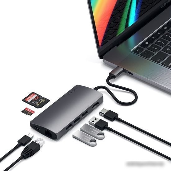 Док-станция Satechi Type-C Multi-Port Adapter 4K with Ethernet V2 ST-TCMA2M