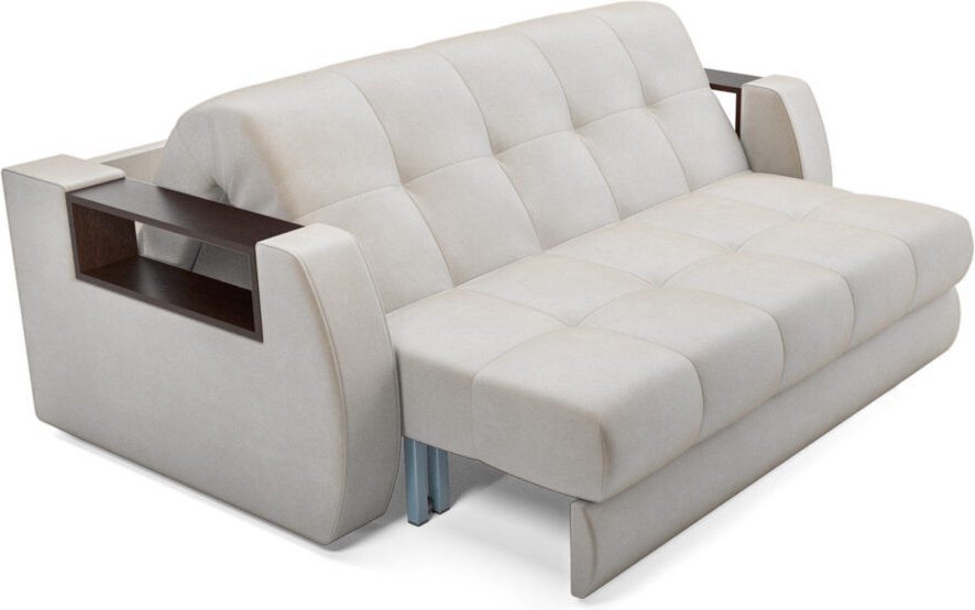Диван Мебель-АРС Аккордеон Барон №3 ППУ 155x200 (бархат бежевый Star Velvet 6 Light Beige)