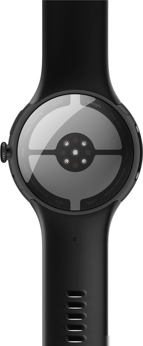 Умные часы Google Pixel Watch 4 45 мм (черный матовый/обсидиан, спортивный силиконовый ремешок)