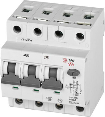 Дифференциальный автомат ЭРА D32E4C25АC30P АД-32 Б0057795