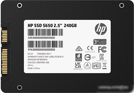 SSD HP S650 240GB 345M8AA