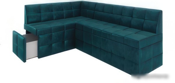 Угловой диван Мебель-АРС Атлантис левый 190x84x120 (сине-зеленый Star Velvet 43 Black Green)