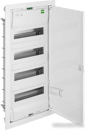 Бокс пластиковый Elektro-Plast MSF 4x12M (48M), N/PE 2x(1x25+25x10mm2), мет. дверь, белый RAL9016, 728x358x94mm, IP30