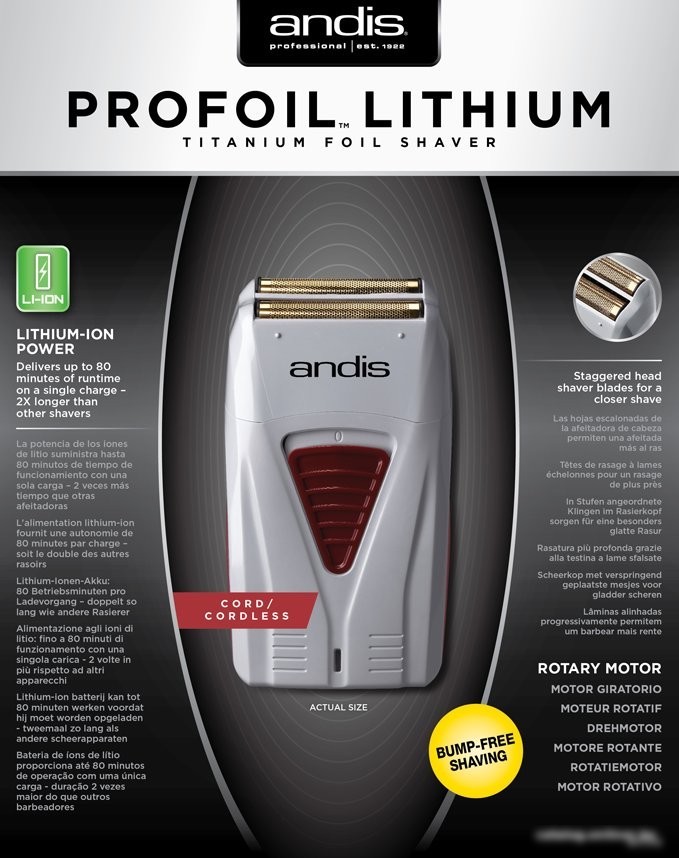 Электробритва Andis ProFoil Lithium Titanium Foil Shaver TS-1 17240