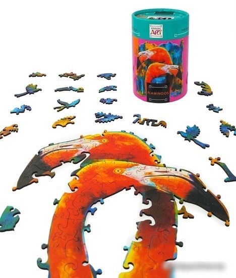 Пазл Нескучные игры Фламинго. Фигурный деревянный пазл 8388