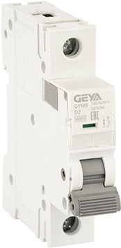Выключатель автоматический GEYA GYM9 1P 2А D 6кА GYM91P2D