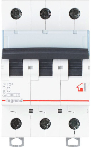Выключатель автоматический Legrand TX3 3P 50A B 6kA 3M 404005