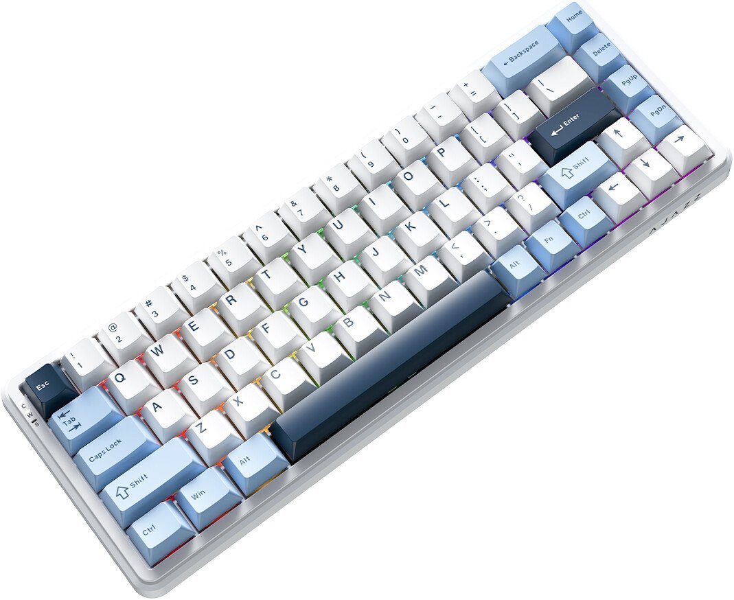 Клавиатура Ajazz AK680 Max (белый/голубой/темно-синий)