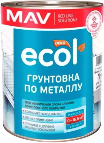 Алкидная грунтовка Ecol ГФ-021 (1 л, красно-коричневый)