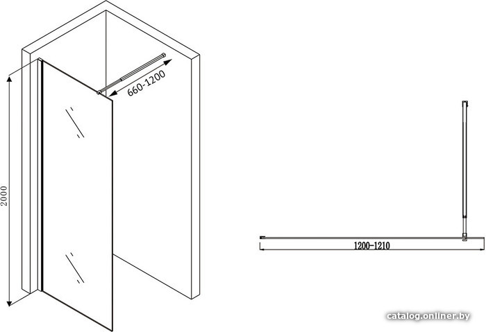 Душевая стенка Abber Immer Offen AG61120B