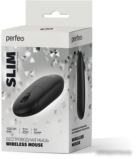 Мышь Perfeo Slim (черный)
