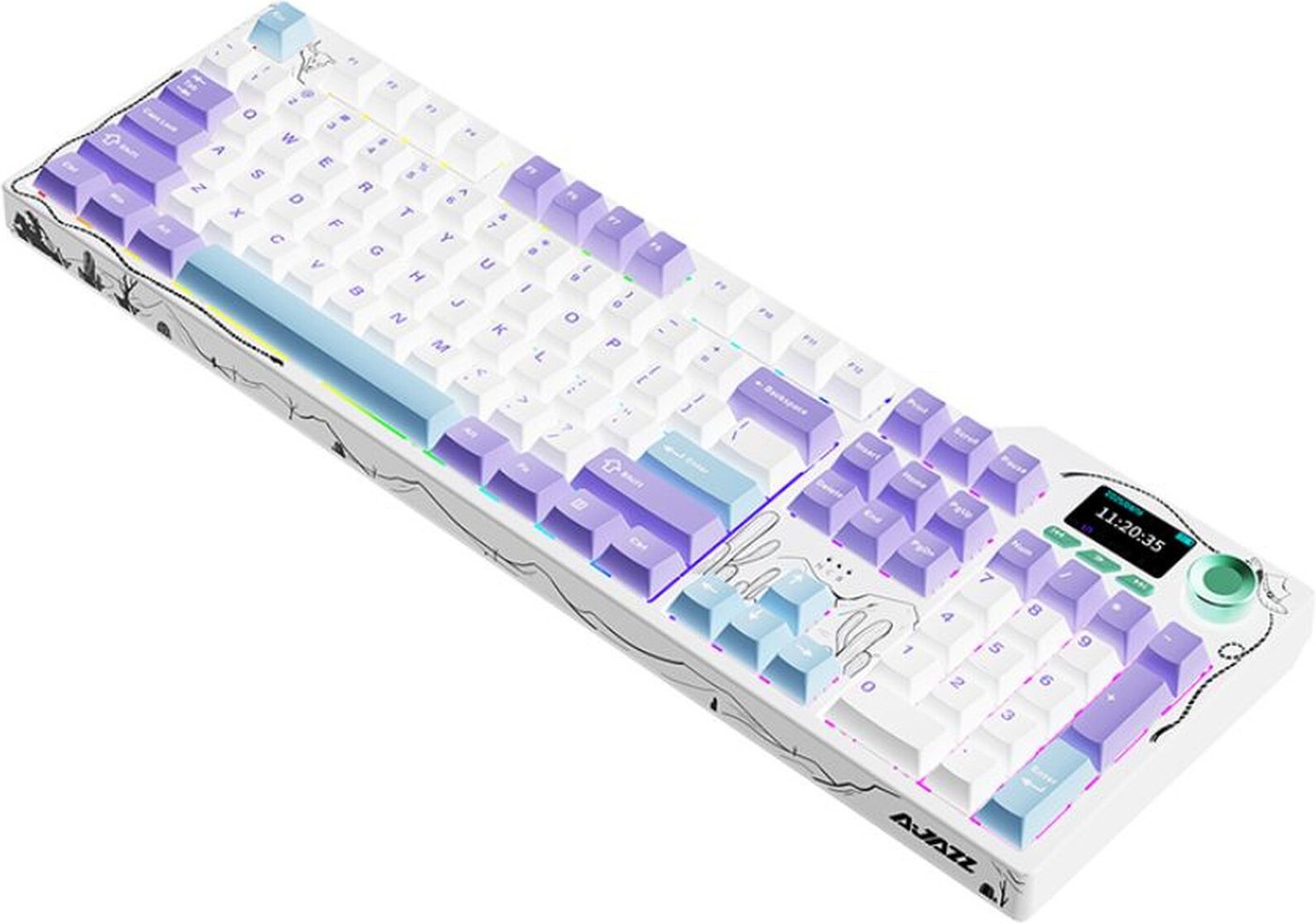 Клавиатура Ajazz AK35I V4 (фиолетовый/белый/синий, Ajazz Avocado)