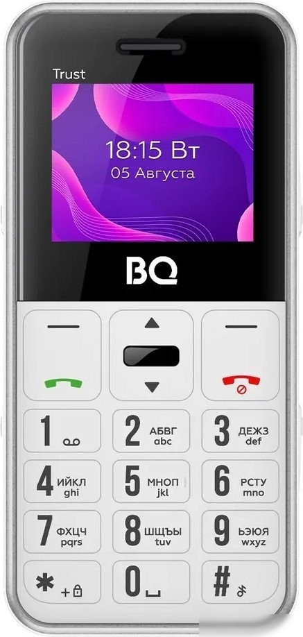 Кнопочный телефон BQ BQ-1866 Trust (белый)