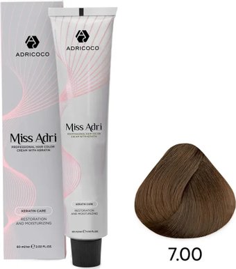 Крем-краска Adricoco Miss Adri 7.00 (100мл, блонд интенсивный)