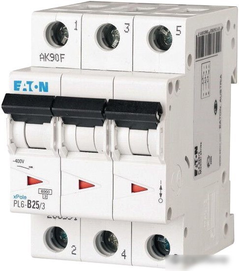 Выключатель автоматический Eaton PL6 3P 25А C 6кА 3M 286603 Выключатель автоматический Eaton PL6 3P 25А C 6кА 3M 286603