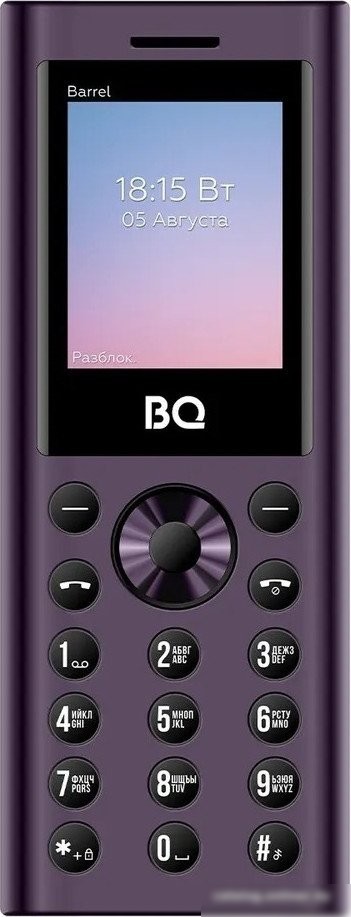 Кнопочный телефон BQ BQ-1858 Barrel (фиолетовый)