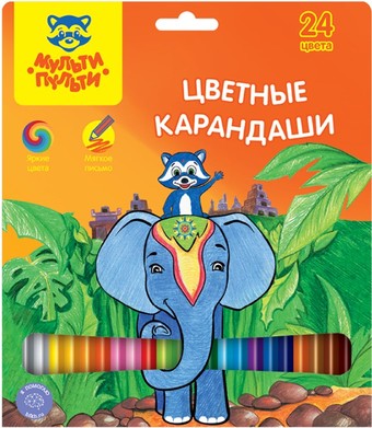 Набор цветных карандашей Мульти-пульти Енот в Индии CP_10750 (24 цвета)