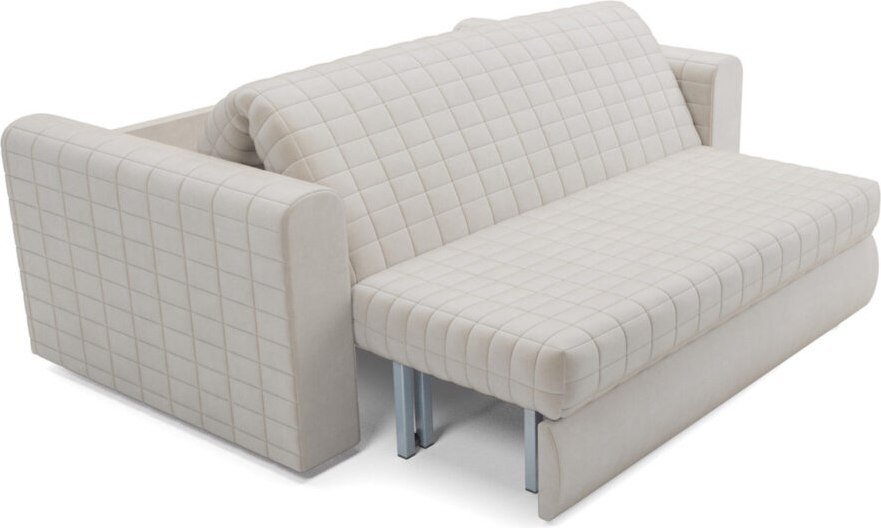 Диван Мебель-АРС Аккордеон Барон №5 НПБ 120x200 (бархат бежевый Star Velvet 6 Light Beige)