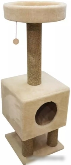 Комплекс Cat House На ножках 1.05 (джут бежевый) Комплекс Cat House На ножках 1.05 (джут бежевый)