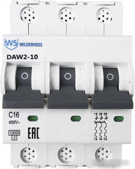 Выключатель автоматический Wilderness DAW2-10 3P 3A C 10kA DAW2-10-3-C003