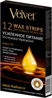 Полоска для депиляции Velvet Argan oil усиленное питание 12 шт