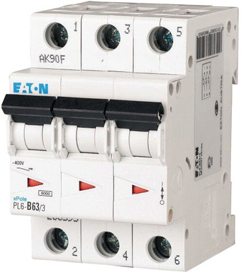 Выключатель автоматический Eaton PL6 3P 63А C 6кА 3M 286607