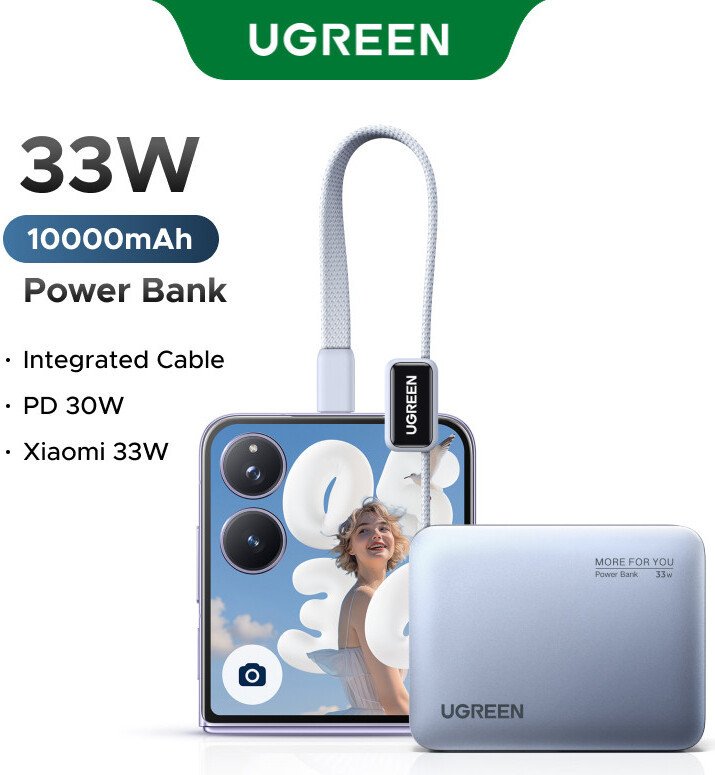 Внешний аккумулятор Ugreen PB584 75173B 10000mAh (серый, китайская версия)